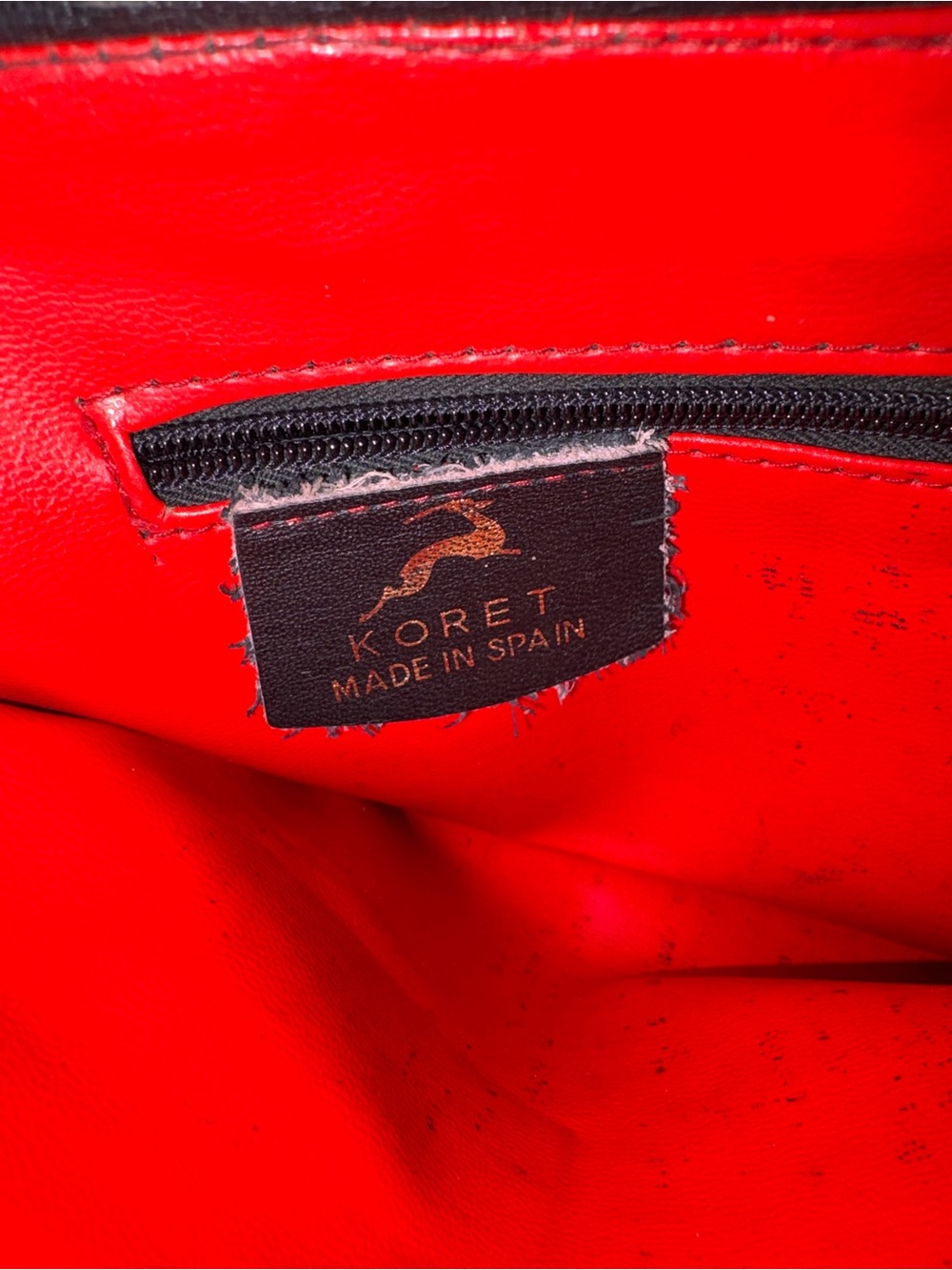 Koret Red Leather Interior Shoulder Bag - Picture 6 of 7